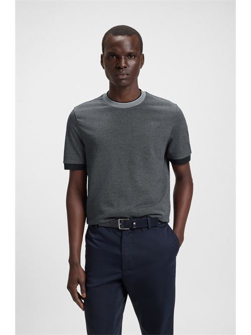 Cotton T-shirt with contrasting collar BOSS | 50536847 H-TESSLER 145 10271482.404